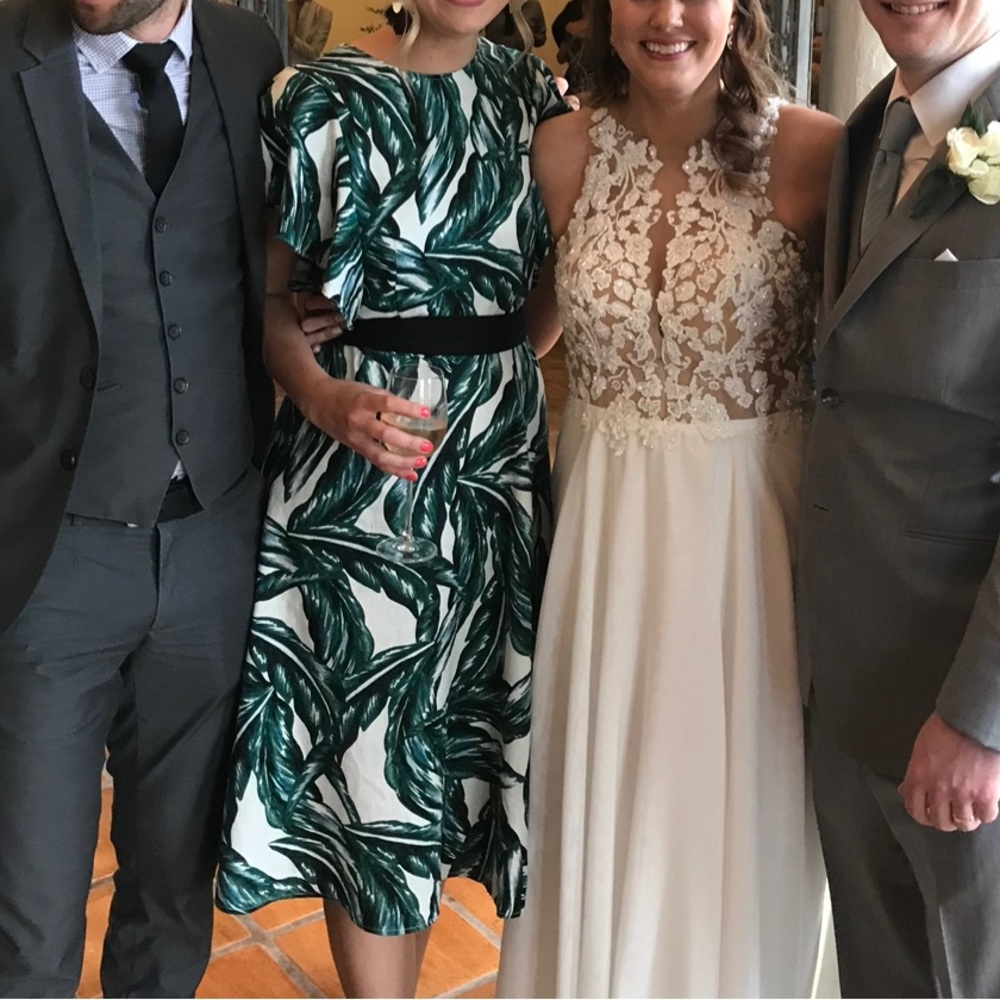 WHO WHAT WEAR palm midi dress